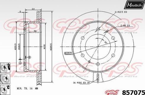 Maxtech 857075.6880 - Kočioni disk www.molydon.hr