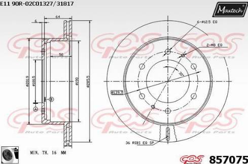 Maxtech 857075.0060 - Kočioni disk www.molydon.hr