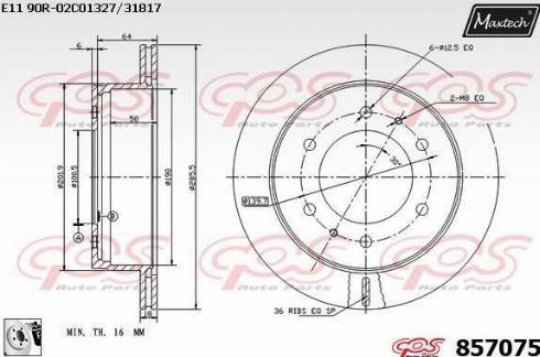 Maxtech 857075.0080 - Kočioni disk www.molydon.hr