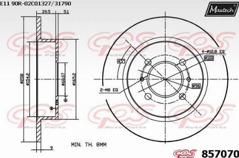 Maxtech 857070.0000 - Kočioni disk www.molydon.hr