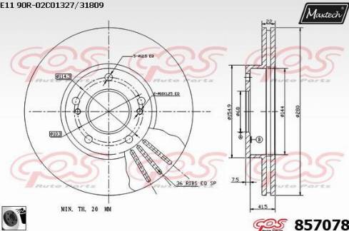 Maxtech 857078.0060 - Kočioni disk www.molydon.hr