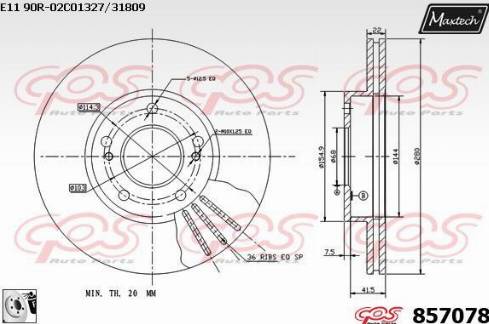 Maxtech 857078.0080 - Kočioni disk www.molydon.hr