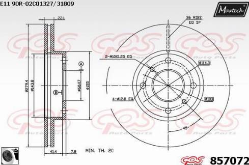 Maxtech 857072.0060 - Kočioni disk www.molydon.hr