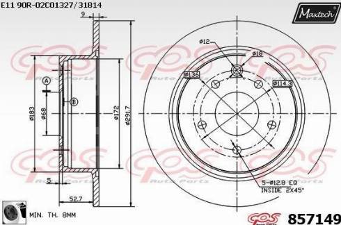 Maxtech 857149.0060 - Kočioni disk www.molydon.hr