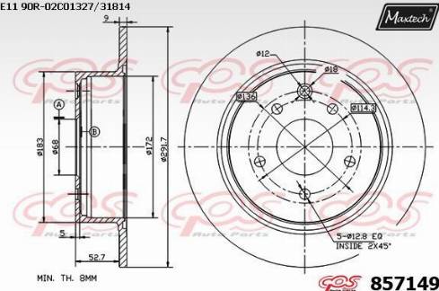 Maxtech 857149.0000 - Kočioni disk www.molydon.hr