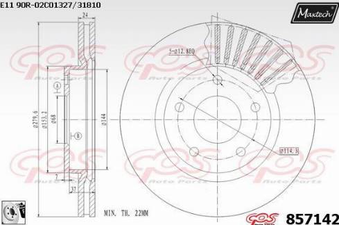 Maxtech 857142.0080 - Kočioni disk www.molydon.hr