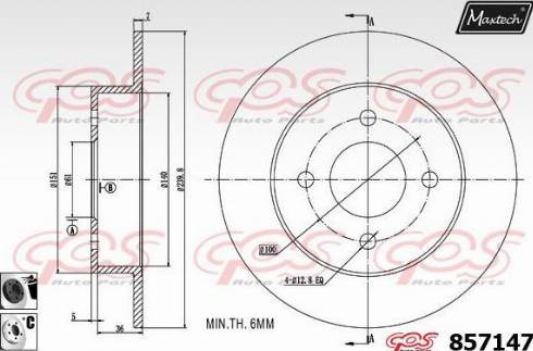 Maxtech 857147.6060 - Kočioni disk www.molydon.hr