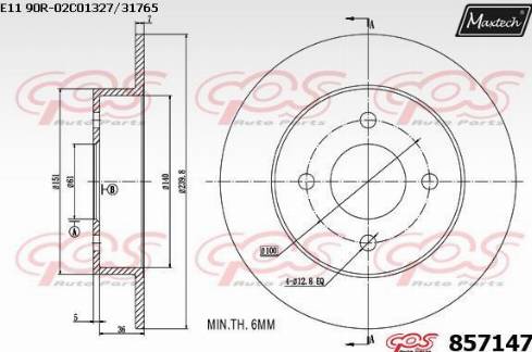 Maxtech 857147.0000 - Kočioni disk www.molydon.hr