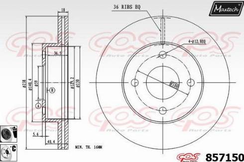 Maxtech 857150.6060 - Kočioni disk www.molydon.hr