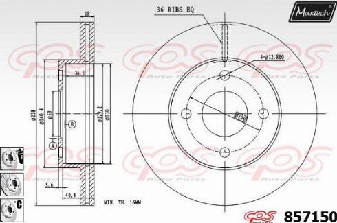 Maxtech 857150.6880 - Kočioni disk www.molydon.hr