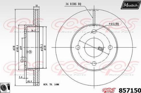 Maxtech 857150.0060 - Kočioni disk www.molydon.hr