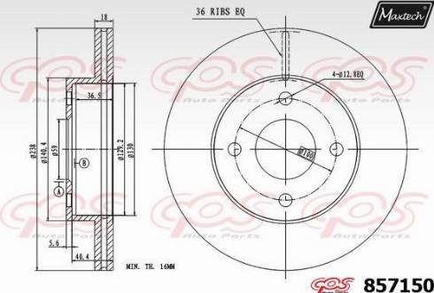 Maxtech 857150.0000 - Kočioni disk www.molydon.hr