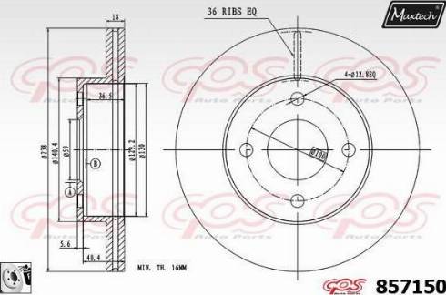 Maxtech 857150.0080 - Kočioni disk www.molydon.hr