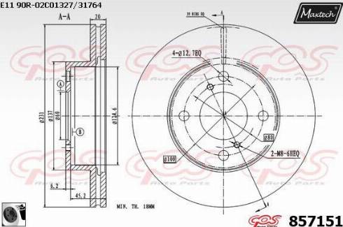 Maxtech 857151.0060 - Kočioni disk www.molydon.hr