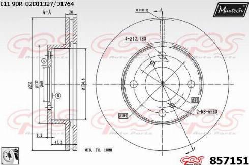 Maxtech 857151.0080 - Kočioni disk www.molydon.hr