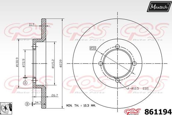 Maxtech 857158 - Kočioni disk www.molydon.hr