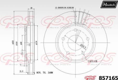 Maxtech 857165.0000 - Kočioni disk www.molydon.hr