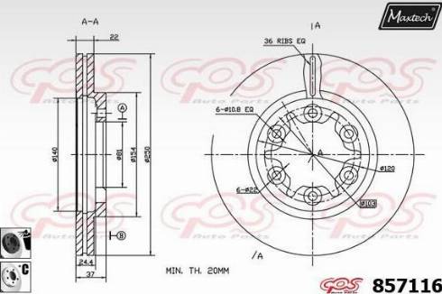 Maxtech 857116.6060 - Kočioni disk www.molydon.hr