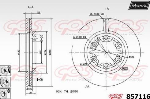 Maxtech 857116.6880 - Kočioni disk www.molydon.hr