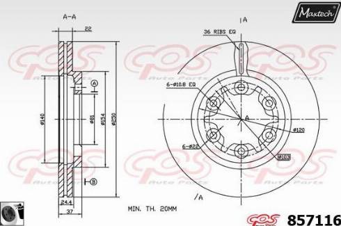 Maxtech 857116.0060 - Kočioni disk www.molydon.hr