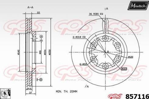 Maxtech 857116.0080 - Kočioni disk www.molydon.hr