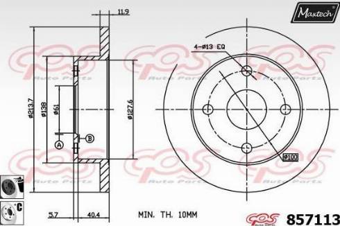 Maxtech 857113.6060 - Kočioni disk www.molydon.hr