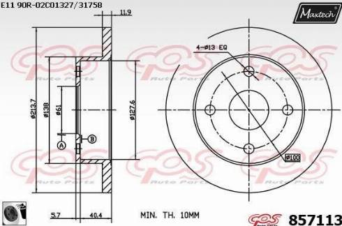 Maxtech 857113.0060 - Kočioni disk www.molydon.hr