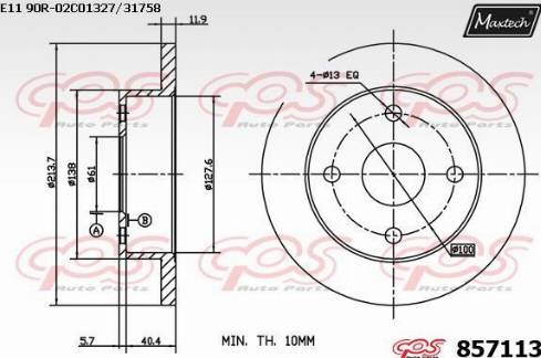 Maxtech 857113.0000 - Kočioni disk www.molydon.hr