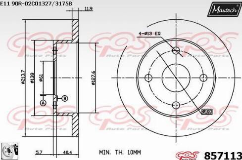 Maxtech 857113.0080 - Kočioni disk www.molydon.hr