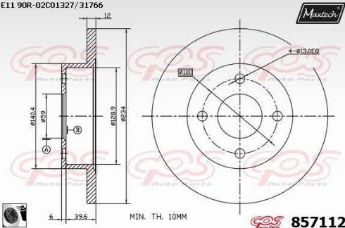 Maxtech 857112.0060 - Kočioni disk www.molydon.hr