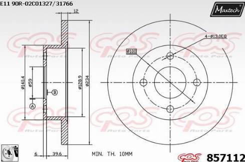 Maxtech 857112.0080 - Kočioni disk www.molydon.hr