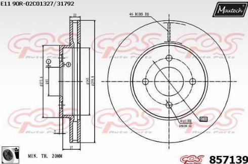 Maxtech 857139.0060 - Kočioni disk www.molydon.hr