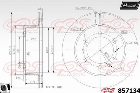 Maxtech 857134.0060 - Kočioni disk www.molydon.hr