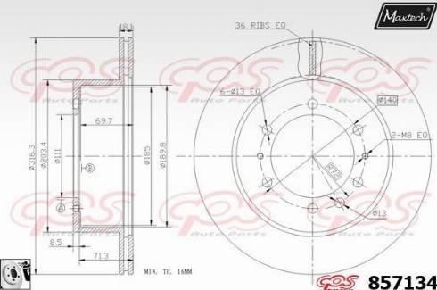 Maxtech 857134.0080 - Kočioni disk www.molydon.hr