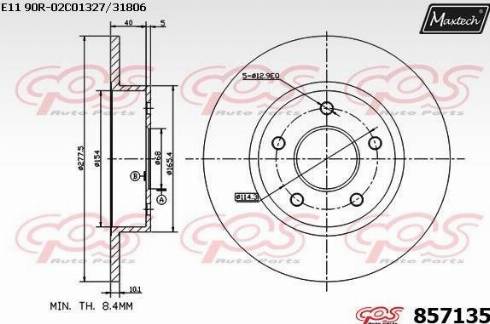 Maxtech 857135.0000 - Kočioni disk www.molydon.hr