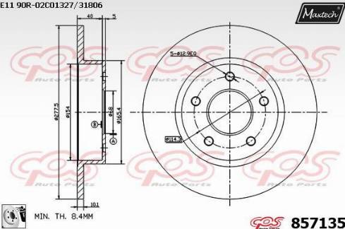 Maxtech 857135.0080 - Kočioni disk www.molydon.hr