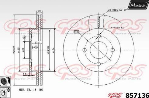 Maxtech 857136.6060 - Kočioni disk www.molydon.hr