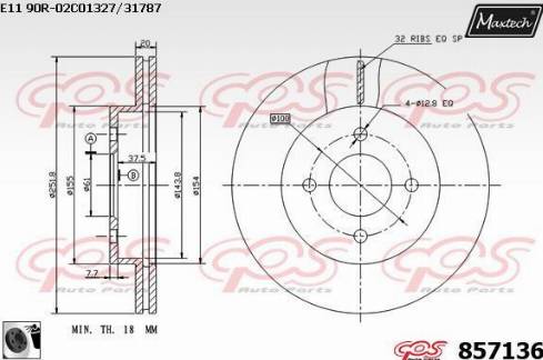 Maxtech 857136.0060 - Kočioni disk www.molydon.hr