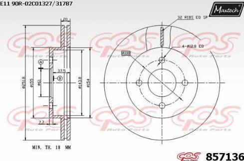 Maxtech 857136.0000 - Kočioni disk www.molydon.hr