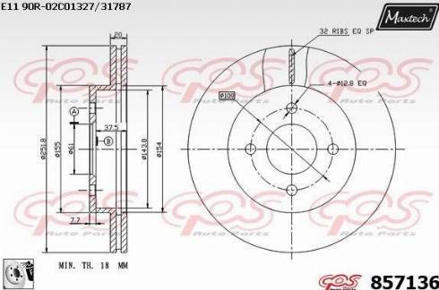 Maxtech 857136.0080 - Kočioni disk www.molydon.hr