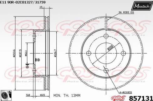 Maxtech 857131.0060 - Kočioni disk www.molydon.hr