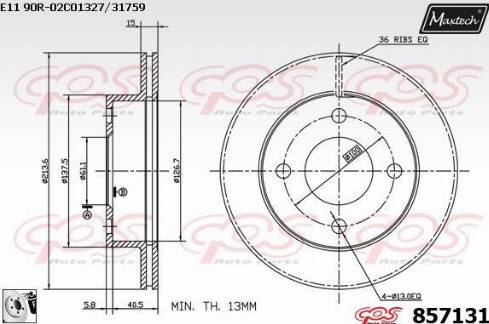 Maxtech 857131.0080 - Kočioni disk www.molydon.hr