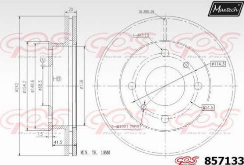 Maxtech 857133.0000 - Kočioni disk www.molydon.hr