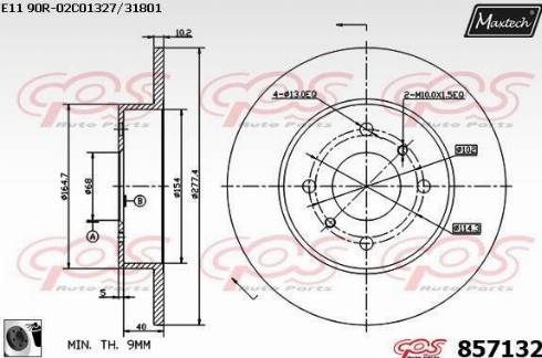 Maxtech 857132.0060 - Kočioni disk www.molydon.hr