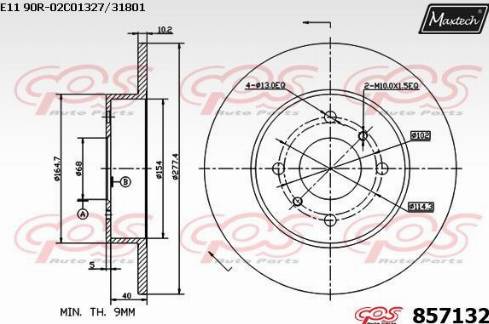 Maxtech 857132.0000 - Kočioni disk www.molydon.hr