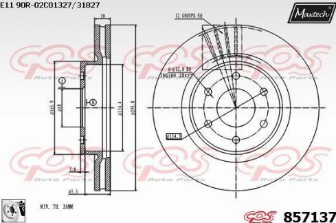 Maxtech 857137.0080 - Kočioni disk www.molydon.hr