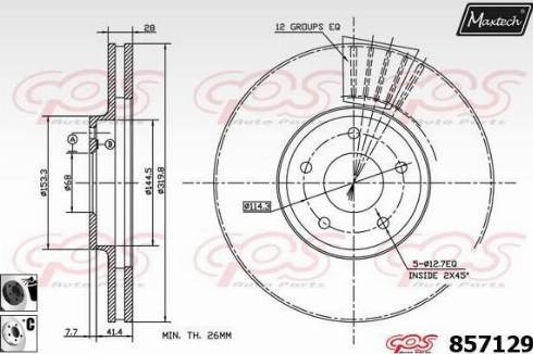 Maxtech 857129.6060 - Kočioni disk www.molydon.hr