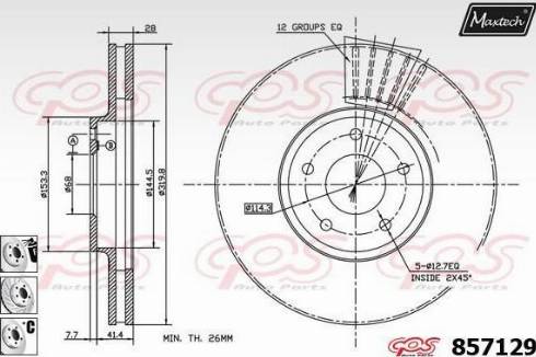 Maxtech 857129.6880 - Kočioni disk www.molydon.hr