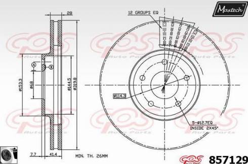 Maxtech 857129.0060 - Kočioni disk www.molydon.hr