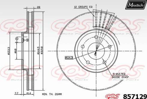 Maxtech 857129.0000 - Kočioni disk www.molydon.hr